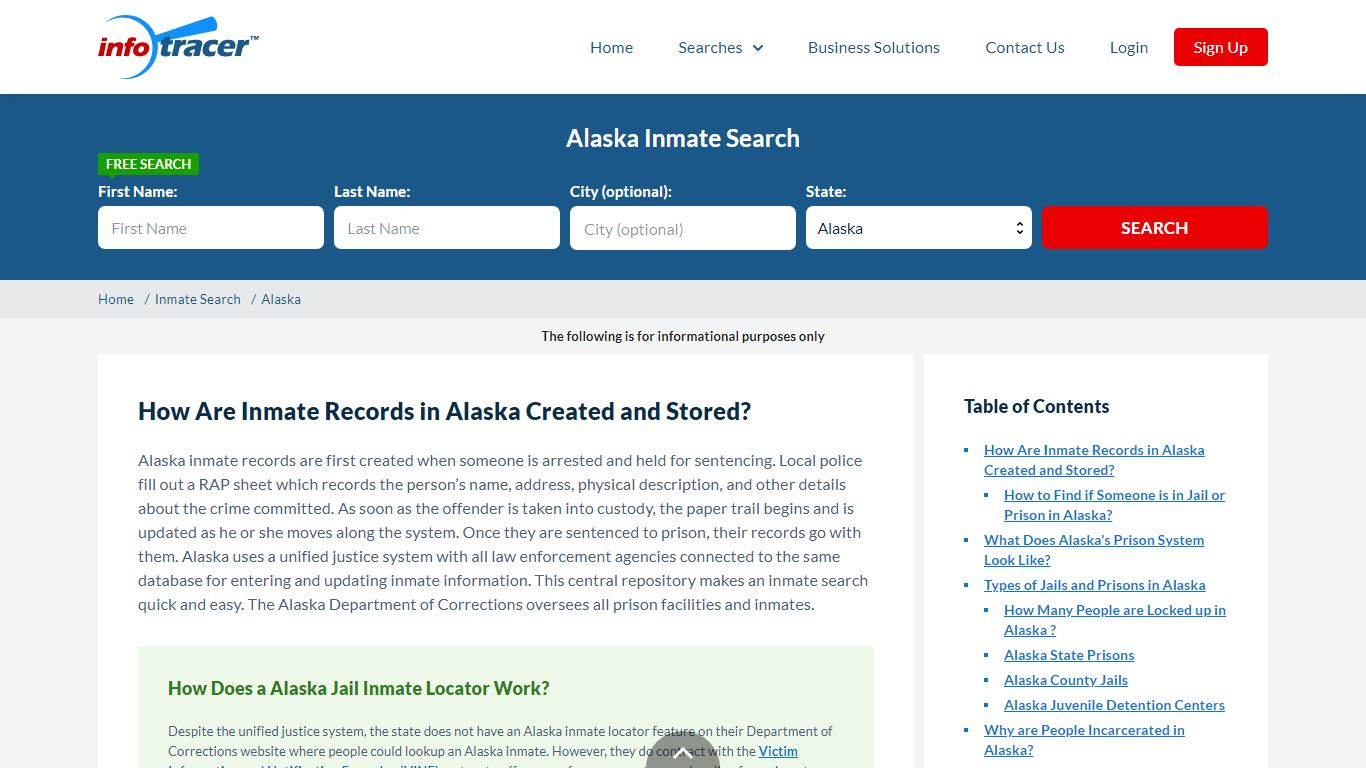 Alaska Jail Inmate Locator & Inmate Search - Infotracer