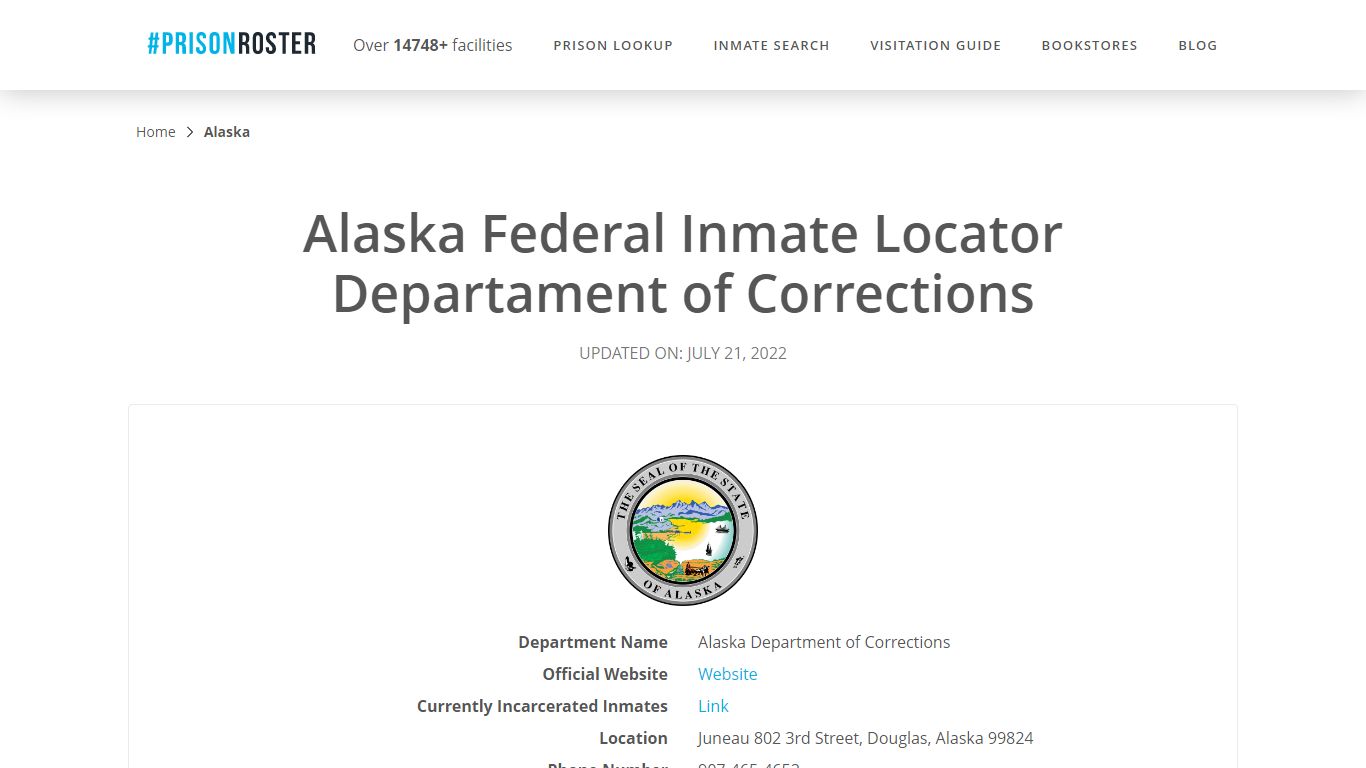 Alaska Federal Inmate Search - Prisonroster